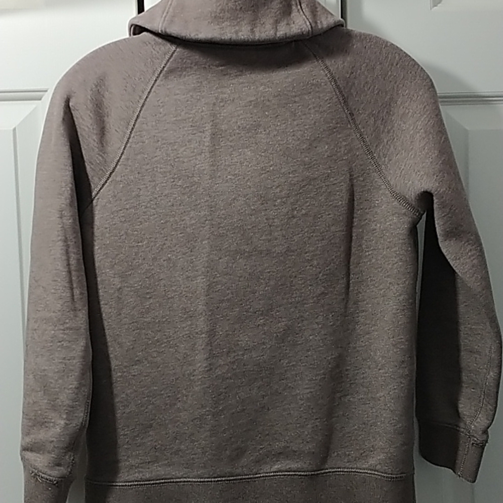 J. Crew Shawl Neck Brown Tones Sweatshirt Pouch Pockets Small - Picture 10 of 10